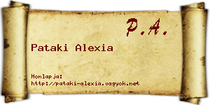 Pataki Alexia névjegykártya